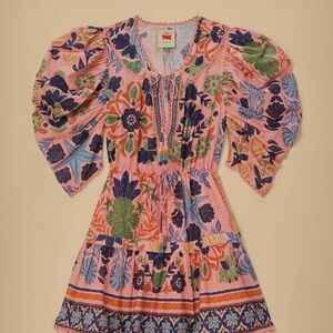 Farm Rio Pink Seashell Tapestry Mini Dress